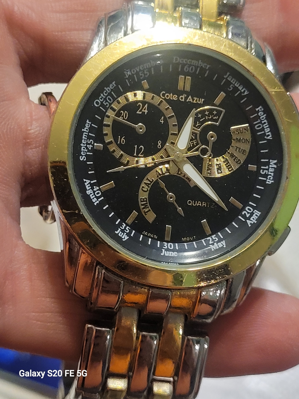 Cote d'Azur Two-Tone Gold and Silver Men’s Quartz Watch
